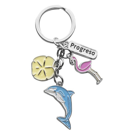keychains charms- flamingo-sand dollar -dolphin  f5036-3