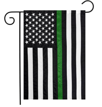 support military green line garden flag         gf4-0243