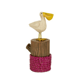 mini pelican on pier stump                    sd-gg325