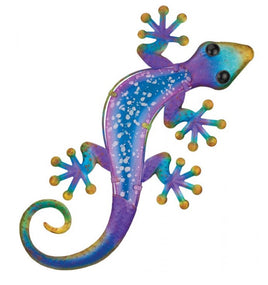 purple watercolor gecko metal wall decor 24"  ra1911349