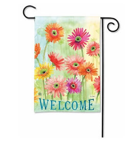 gerbera daisies welcome garden flag                    sd-33252