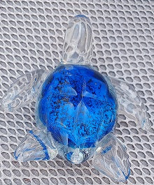 blue glass sea turtle 4"      cb0668530b