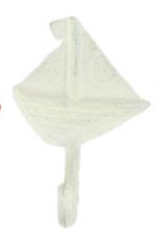metal sailboat hooks                         h-59421-7 2) h-59421w-7 white sailboat hook