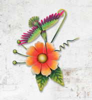 hummingbird flower wall decor - orange ra2080202