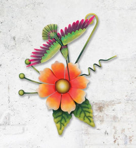 hummingbird flower wall decor - orange ra2080202
