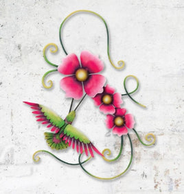 hummingbird triple flower wall decorf   ra2580205