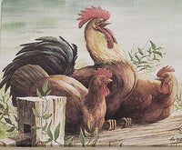 rooster & chickens personalized notes      lr-7
