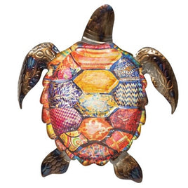 multi-colored metal turtle 11"   w-3380
