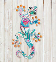 white multi gecko metal wall decor 18"  ra1312908