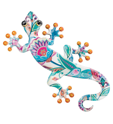 white multi gecko metal wall decor 18"  ra1312908