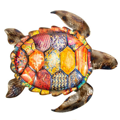 multi-colored metal turtle 18"  w-3366