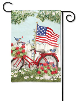 patriotic bike garden flag          sd-32168
