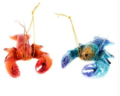 hanging red & blue lobsters ornaments                x-381-5