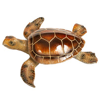 brown resin sea turtle shell large figurine 15"                   ww-347t