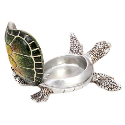 green resin sea turtle shell trinket dish                     ww-353g-8