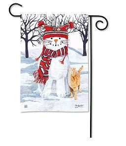 snow cat garden flag                    sd-33018