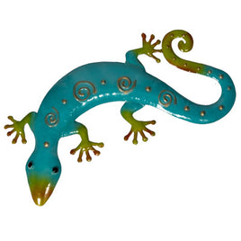 aqua gecko lizard metal wall decor      w-3506-12