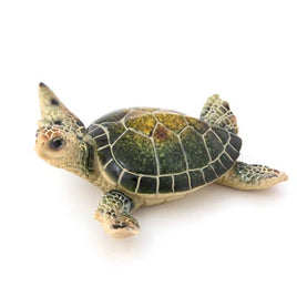 green resin sea turtle figurine 5"                    ww-242-5