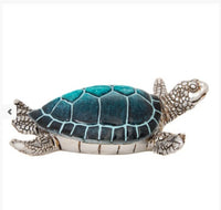 blue resin sea turtle shell trinket dish                     ww-353b-9