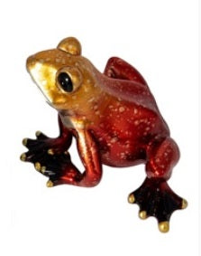 metallic looking frogs            ww-577-7 1) ww-577-r  red/orange frog
