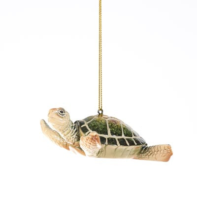hanging green resin sea turtle                        x-363-4
