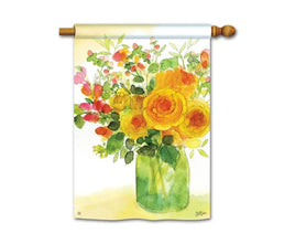yellow roses standard flag                  sd-92182