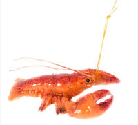 hanging red & blue lobsters ornaments                x-381-5 1) x-381-r  hanging red lobster